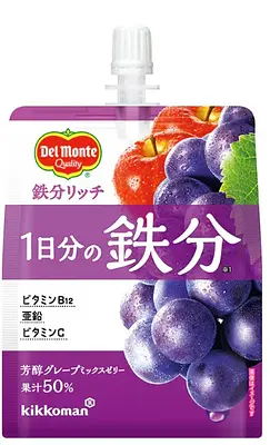 Kikkoman Del Monte Iron Rich Grape Mixed Jelly-160ml