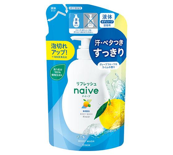 Kracie Naive Refresh Body Soap Sea Mud (Refill)