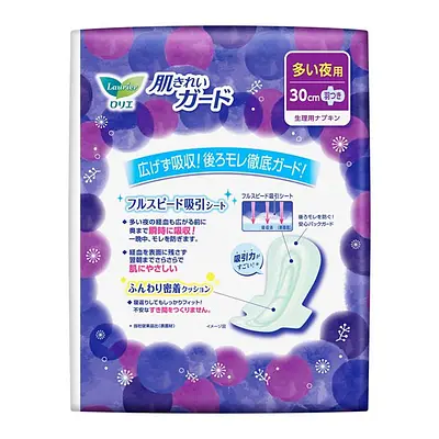 花王 ロリエ 肌きれいガード 多い夜用 羽つき 18コ入 - Image 2
