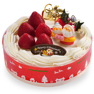 Nijiya Christmas Strawberry Cream Cake 8"