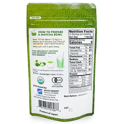 Nijiya Organic Matcha Culinary Grade Pouch - Image 2
