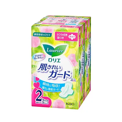 花王 ロリエ 肌きれいガード ふつうの日用 羽つき 20コ入×2