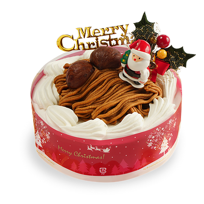 Nijiya Christmas Japanese Mont Blanc Cake 6"